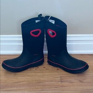 Cat & Jack Black Boots with Red Accents